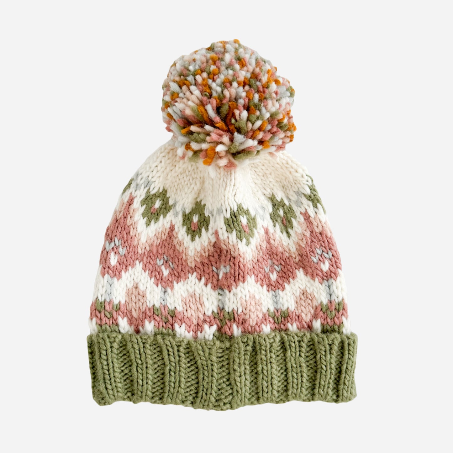 Fairisle Knit Hat, Pastel