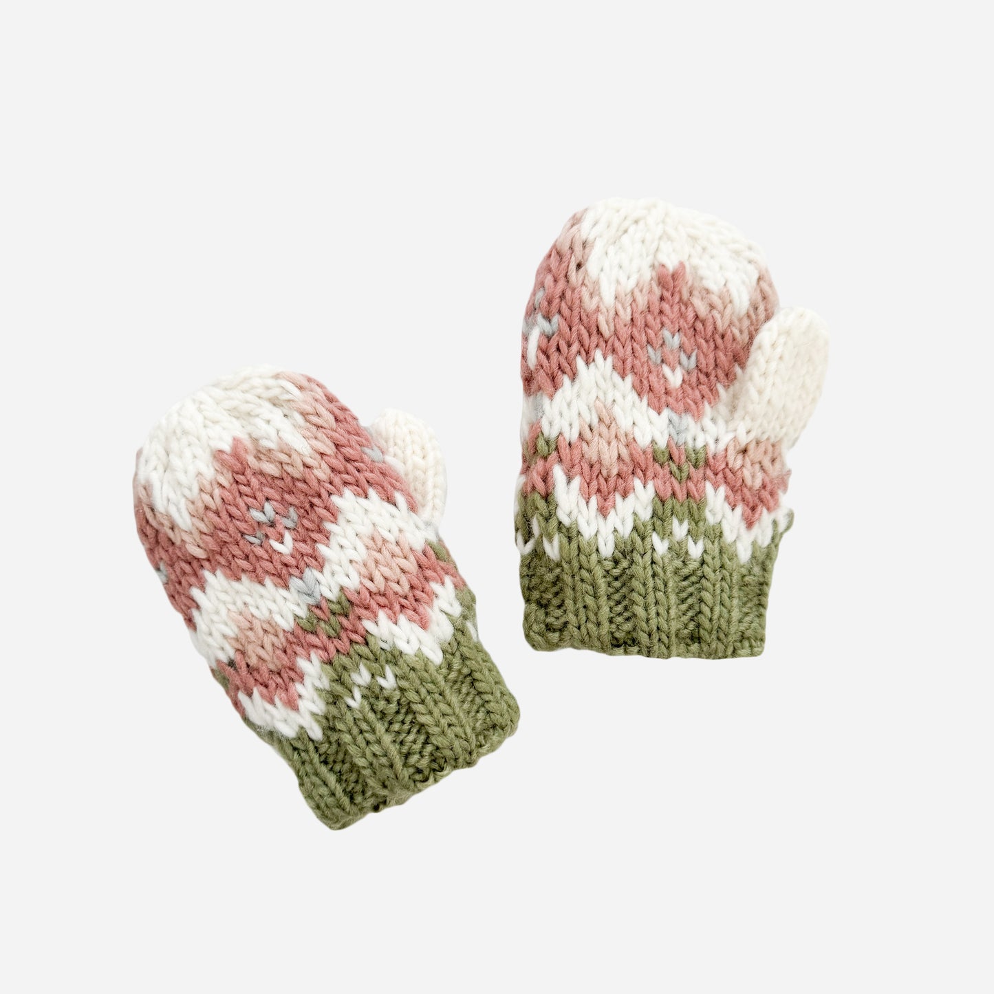 Fairisle Knit Mittens, Pastel