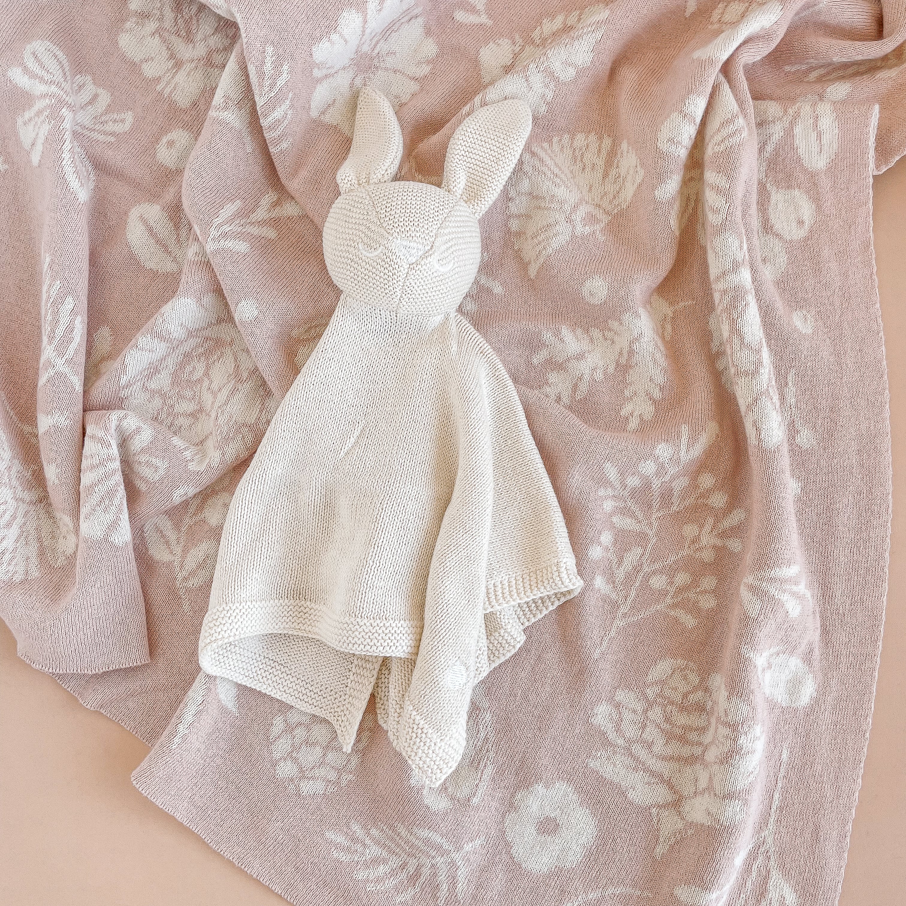 Organic Cotton Bunny Lovey Cream