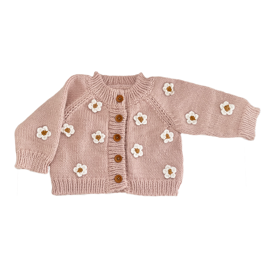 Flower Cardigan, Blush