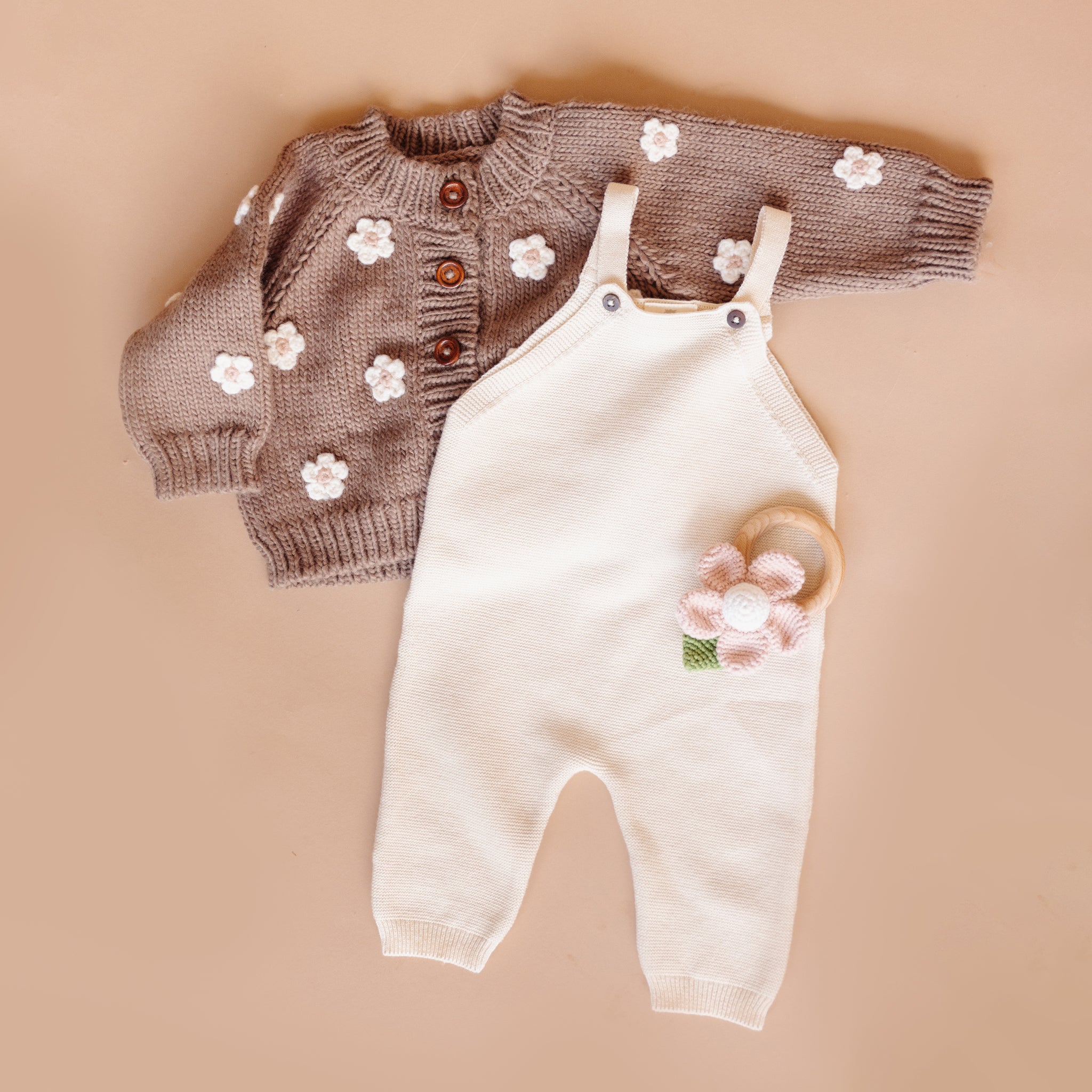 Hand-Knit Flower in Cardigan Tan: Perfect for Spring Easter Hand-Knit Flower in Cardigan Tan: Perfect for Spring Easter