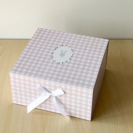 Gift Box, Pink Gingham Bunny