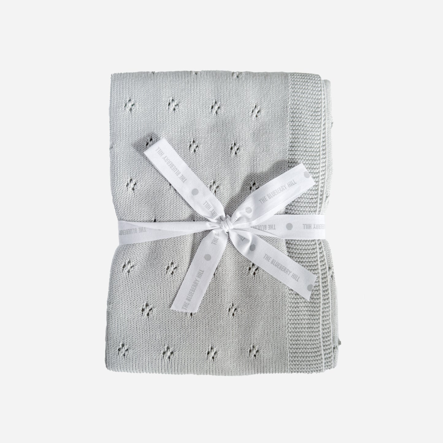 Heirloom Pique Blanket, Light Grey | Organic Cotton