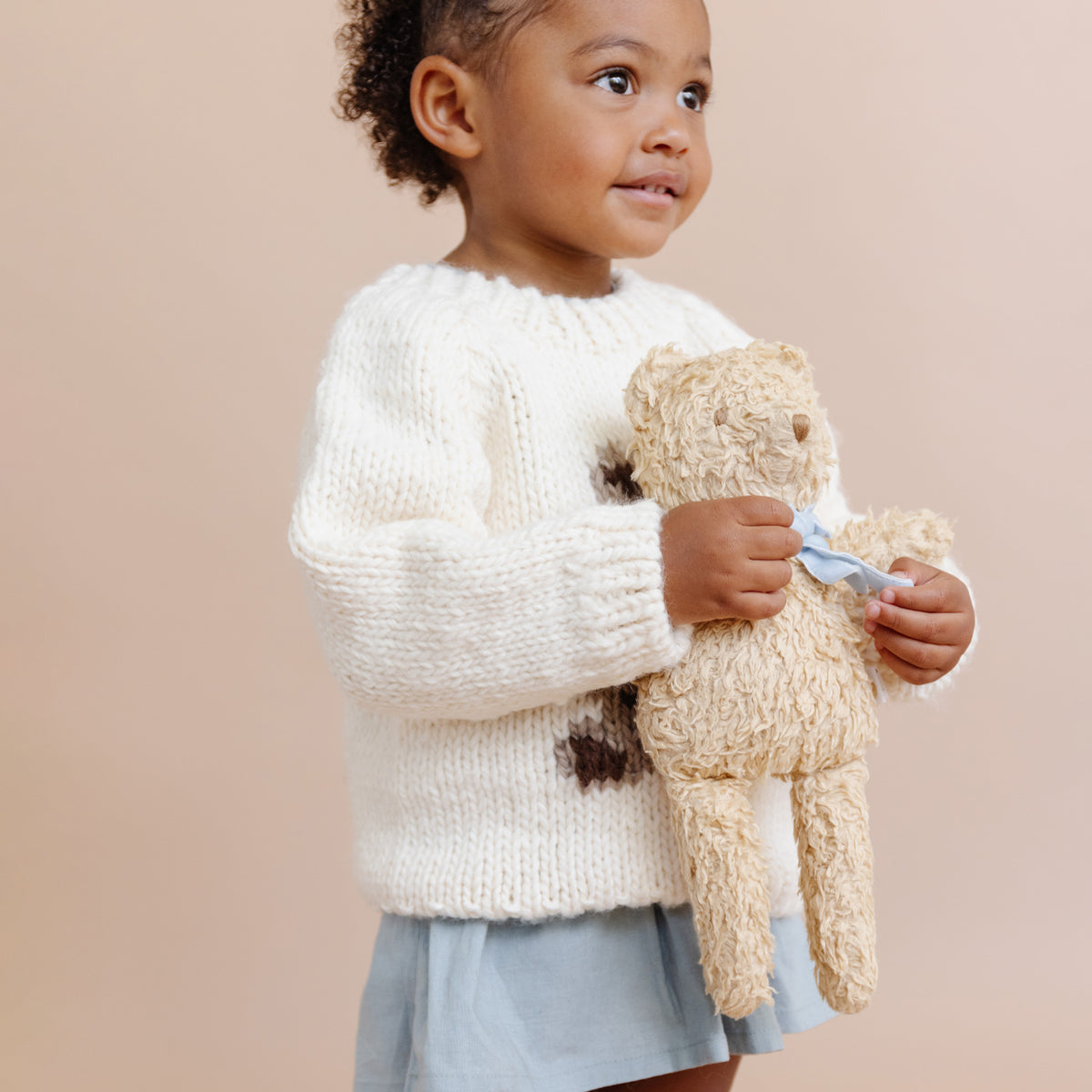 Harper Bear Plush Toy - Blue Bow