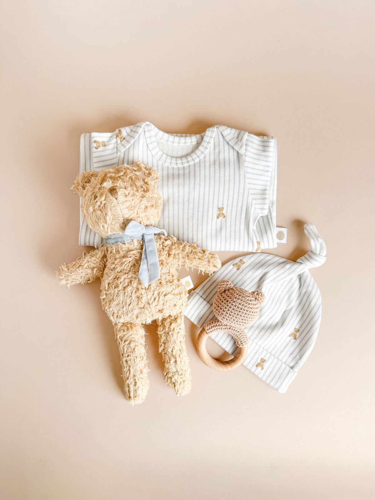Harper Bear Plush Toy - Blue Bow