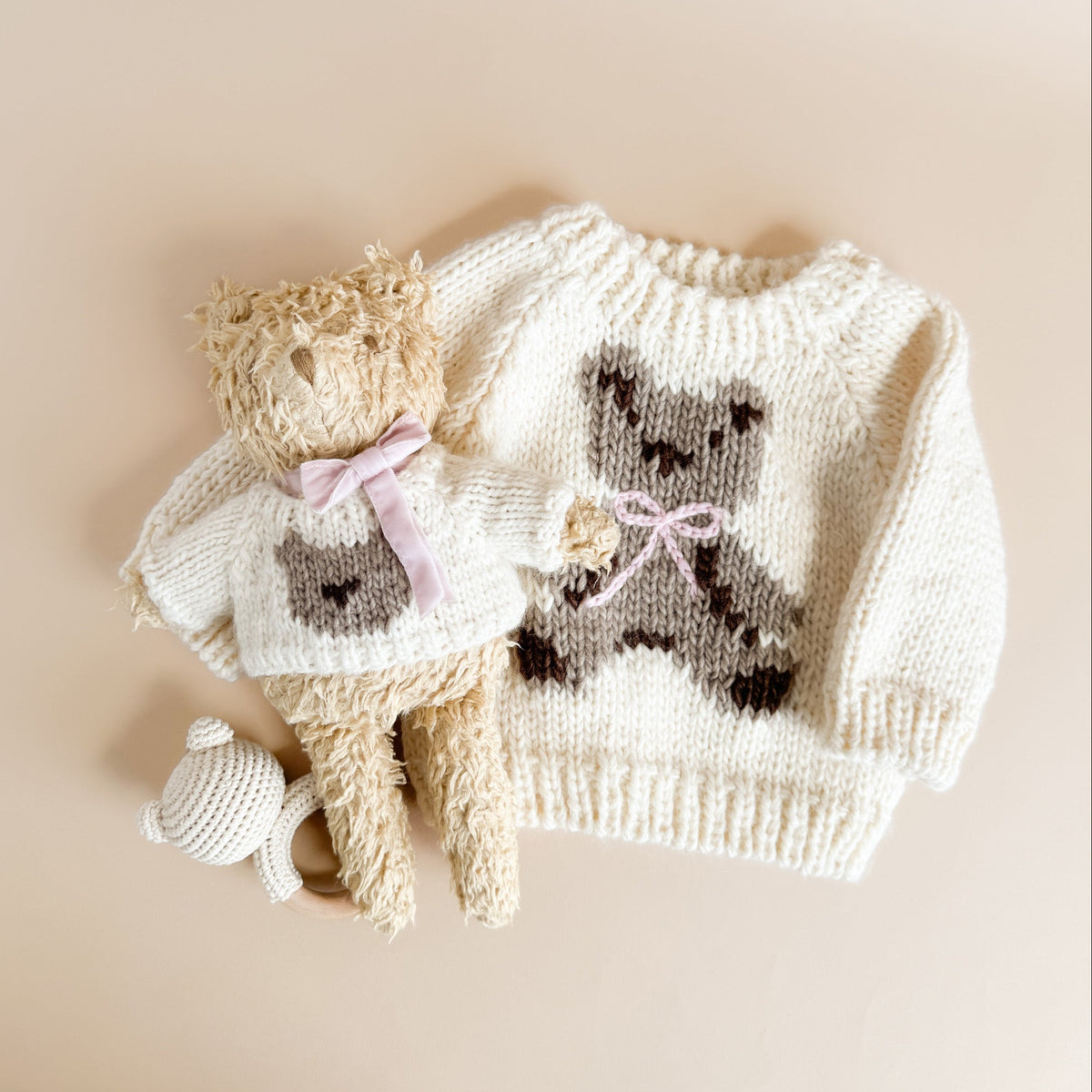 Teddy Bear Sweater - Pink