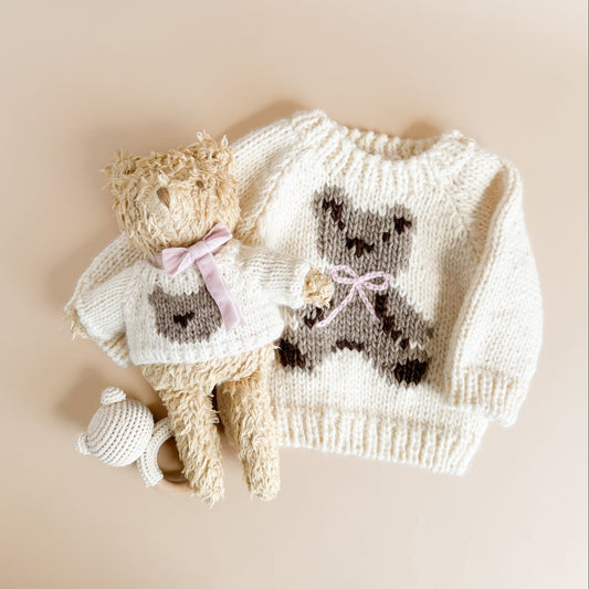 Teddy Bear Sweater - Pink