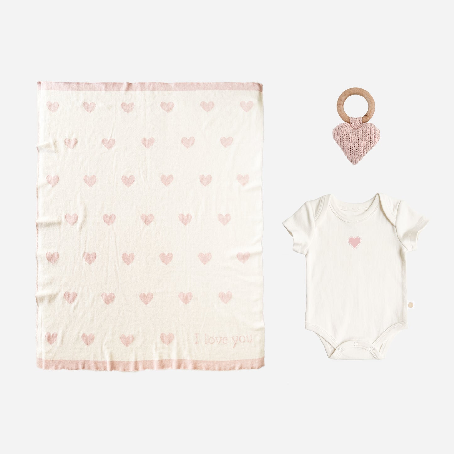 Heart I Love You Blanket Gift Set