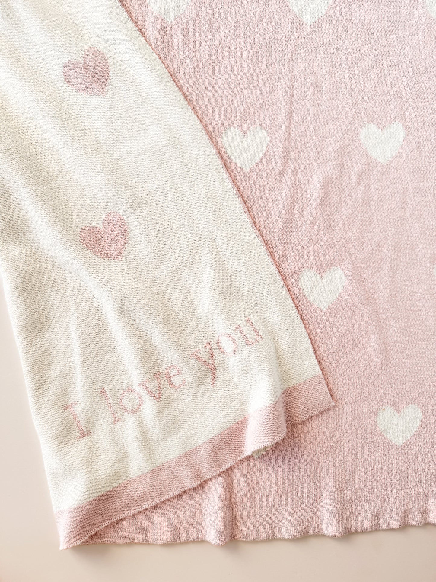 Heart I Love You Blanket and Bunny Rattle Gift Set