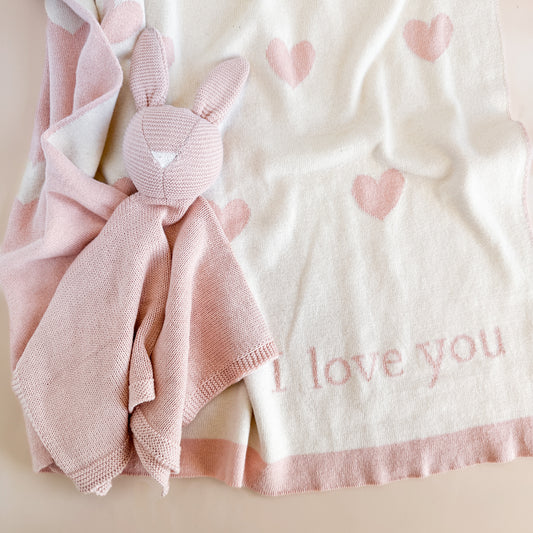 Heart I Love You Blanket Gift Set
