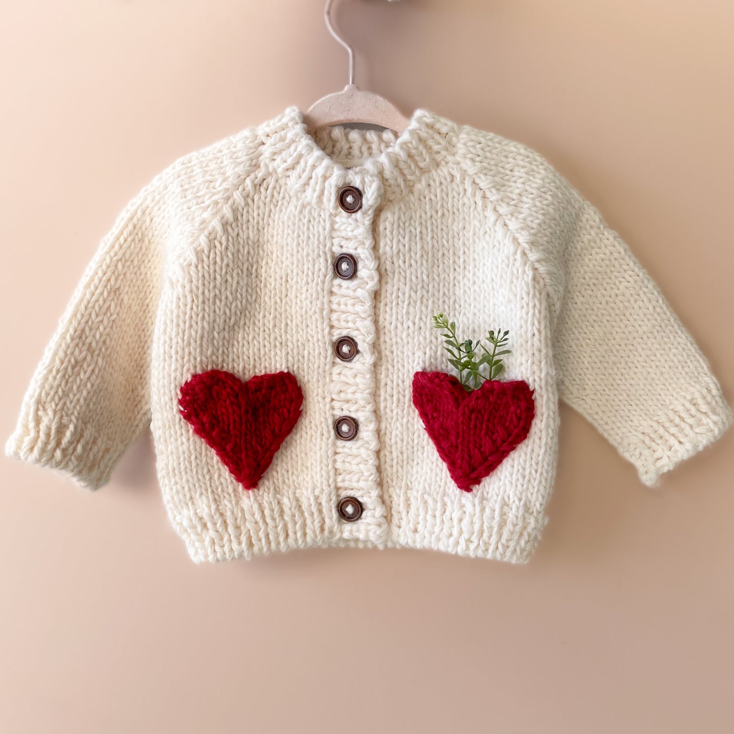 Heart Cardigan, Red