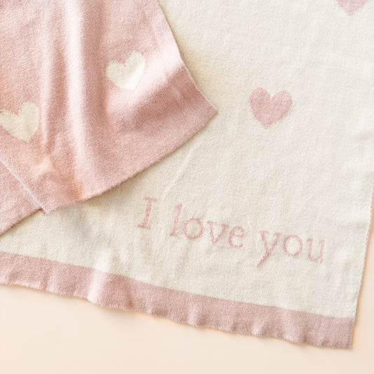 Heart I Love You Baby Blanket | Organic Cotton