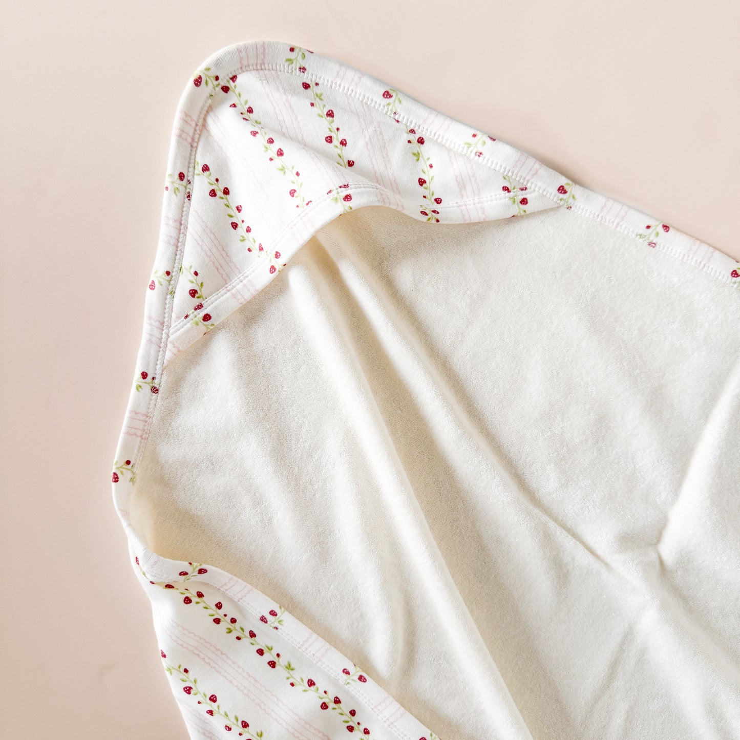 PREORDER Layette Hooded Towel, Strawberry