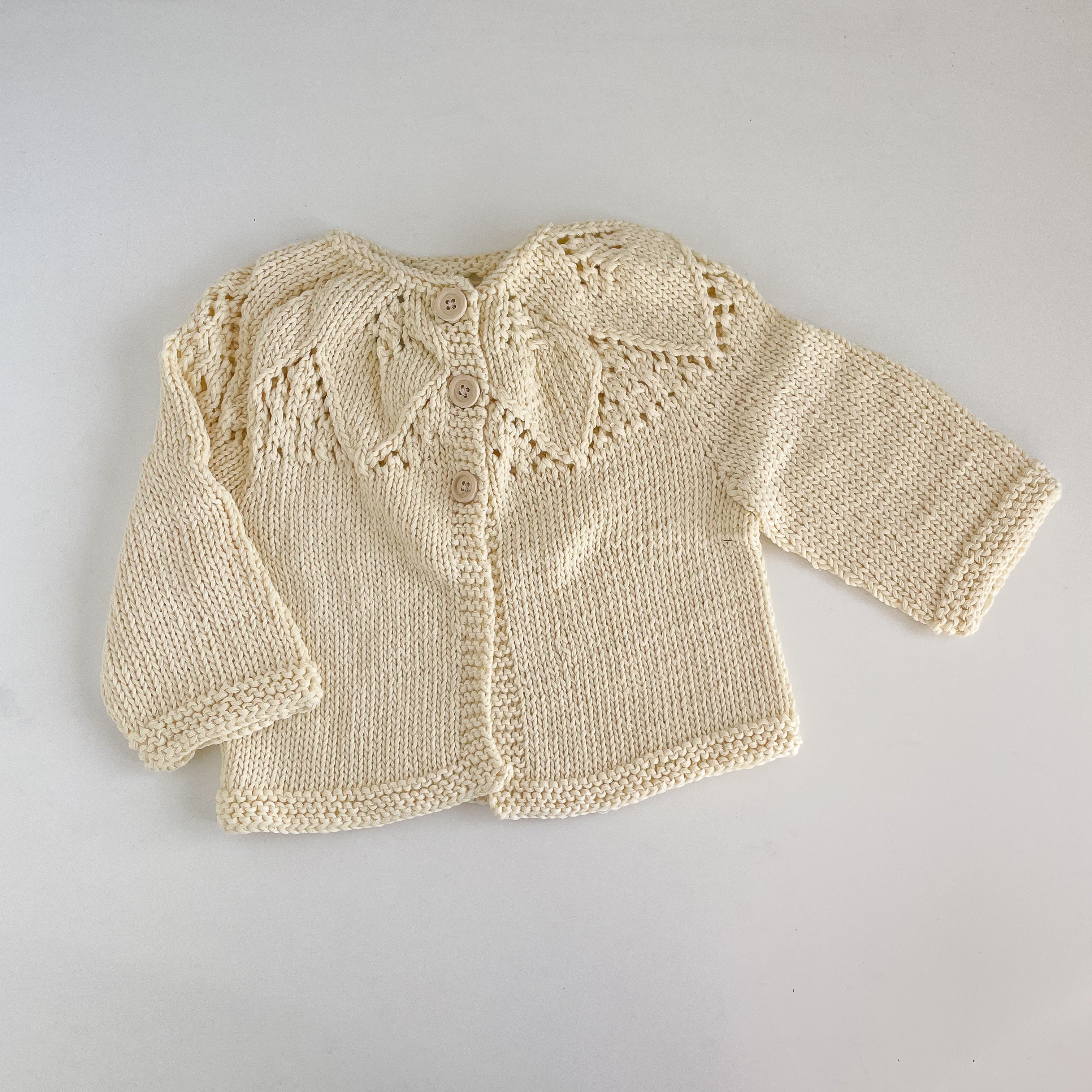 Cotton Lace Cardigan, Ivory