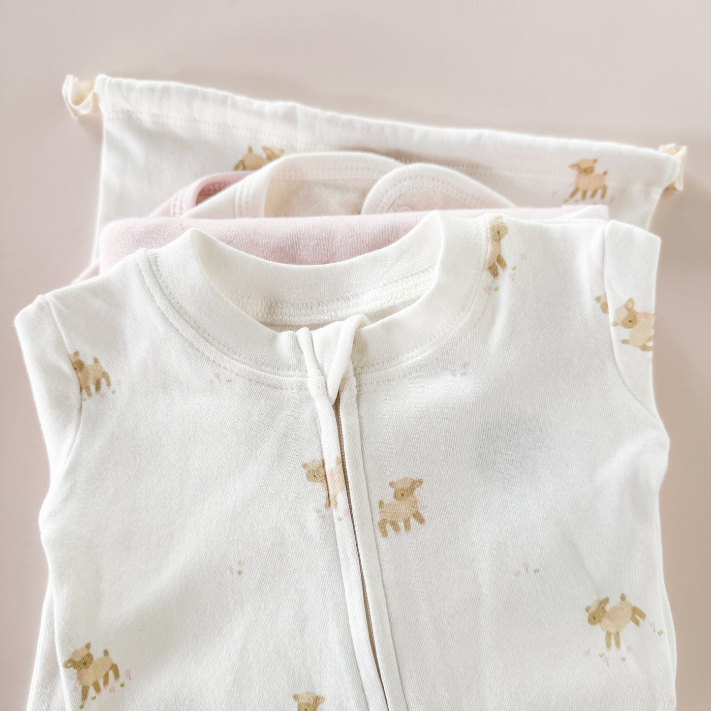 PREORDER Long Sleeve Zipper Romper, Lamb