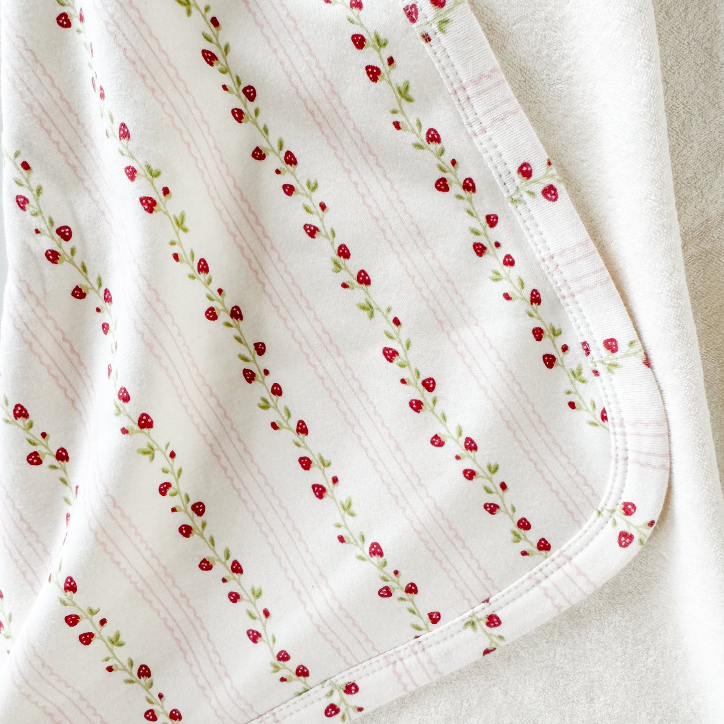 PREORDER Layette Hooded Towel, Strawberry