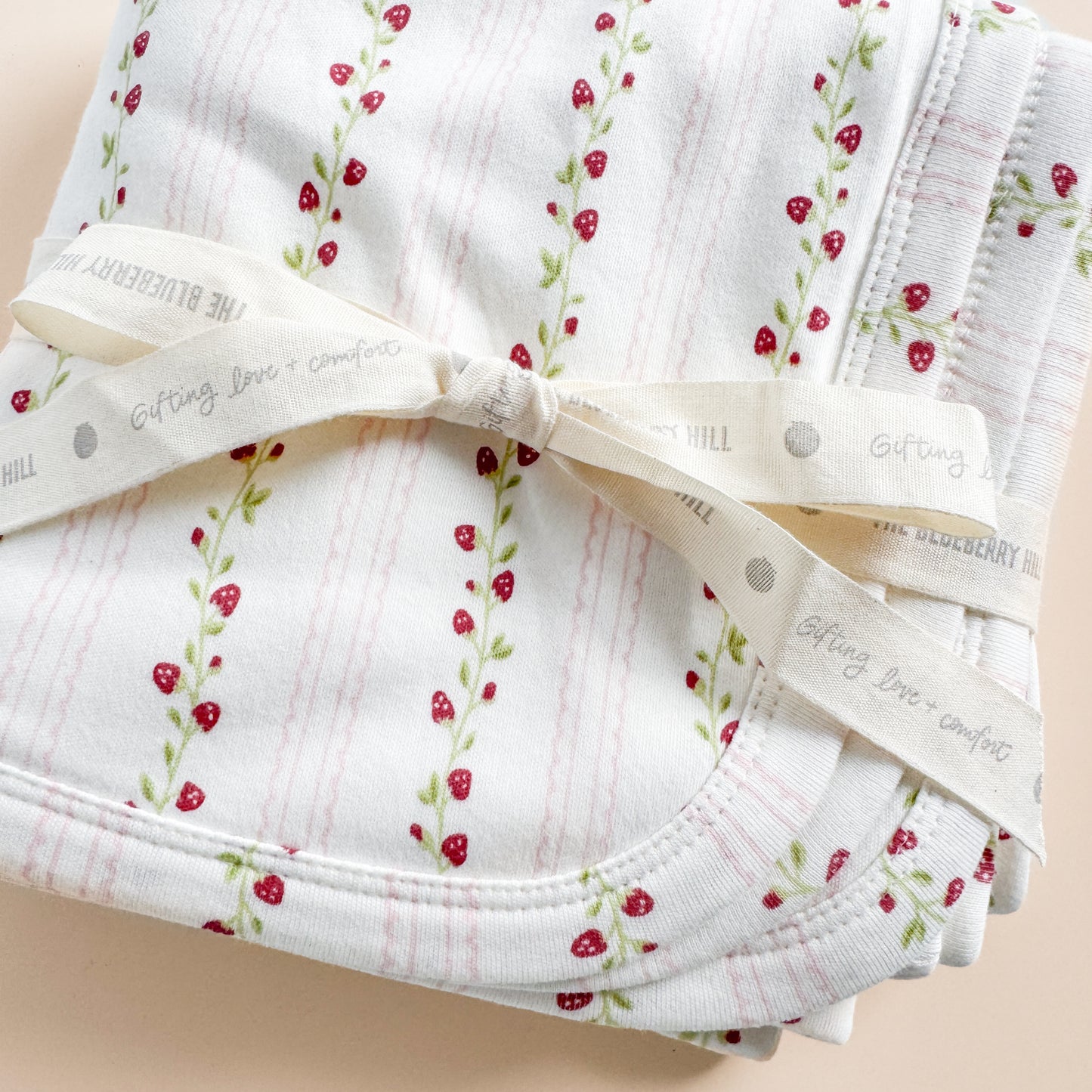 PREORDER Layette Hooded Towel, Strawberry