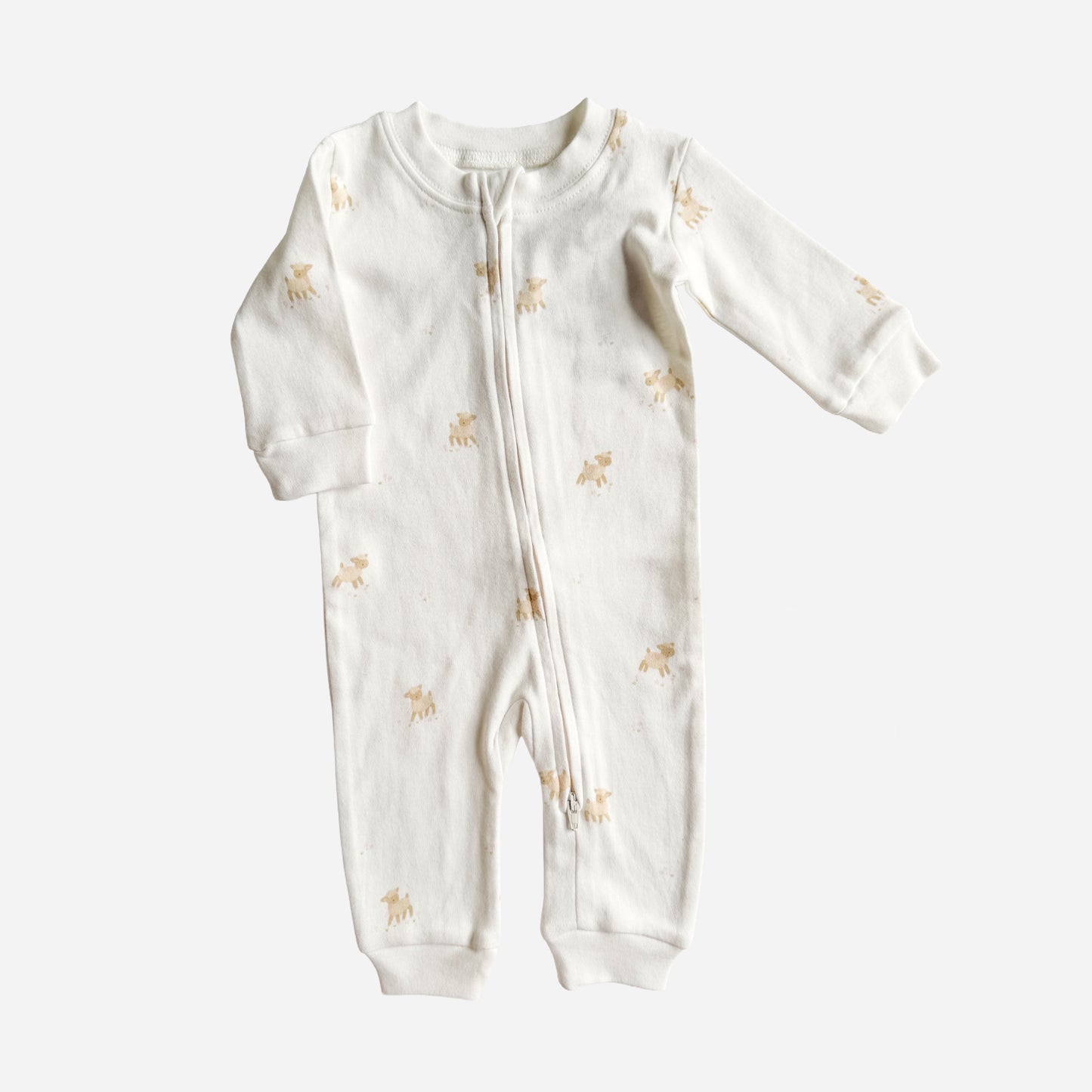 PREORDER Long Sleeve Zipper Romper, Lamb