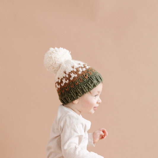 Nell Stripe Hat, Olive/Walnut