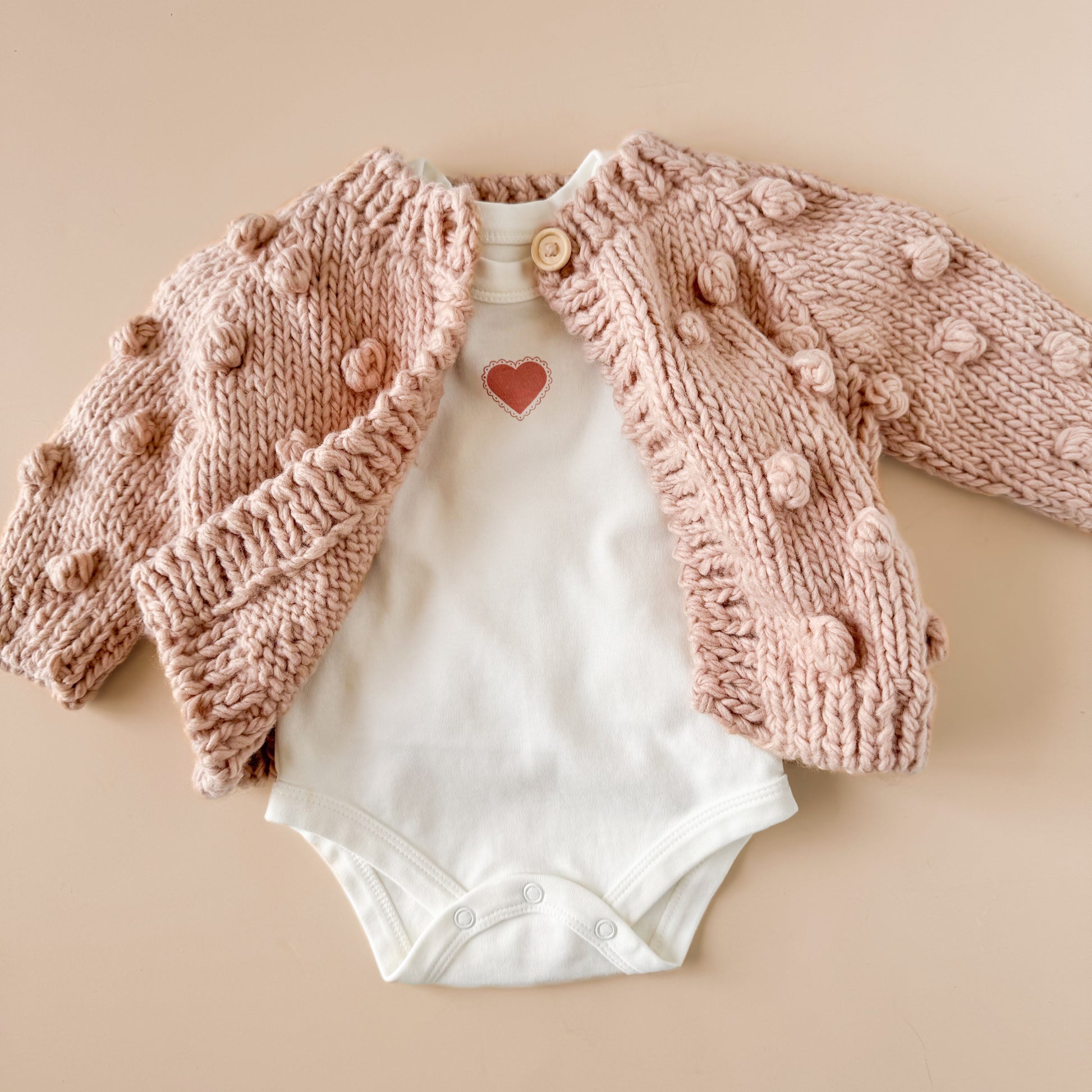 Popcorn Cardigan, Blush