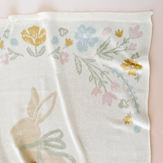 Pastel Bunny Blanket and Plush Toy Blush Gift Set