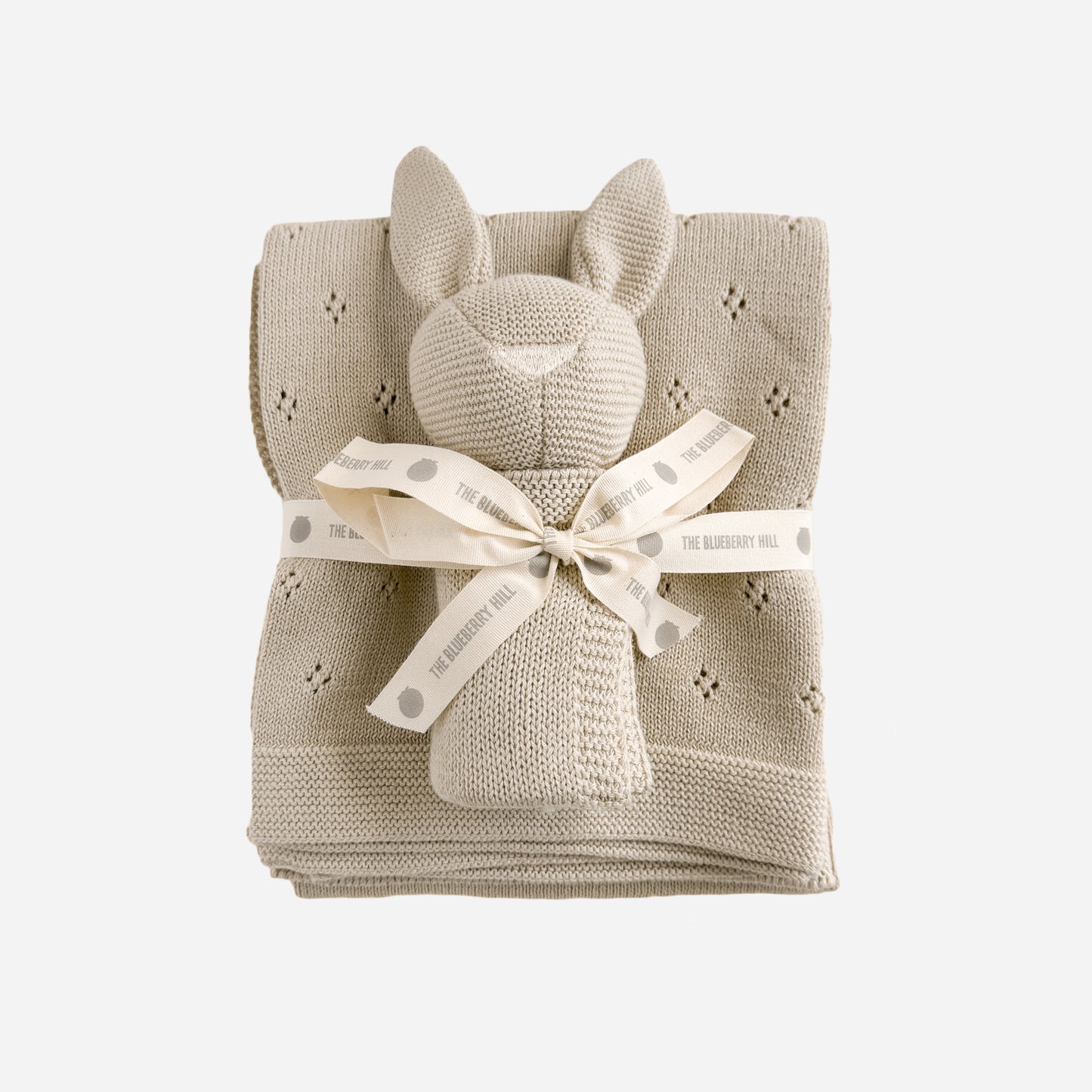 Pique Blanket & Bunny Lovey Gift Set, Birch | Organic Cotton