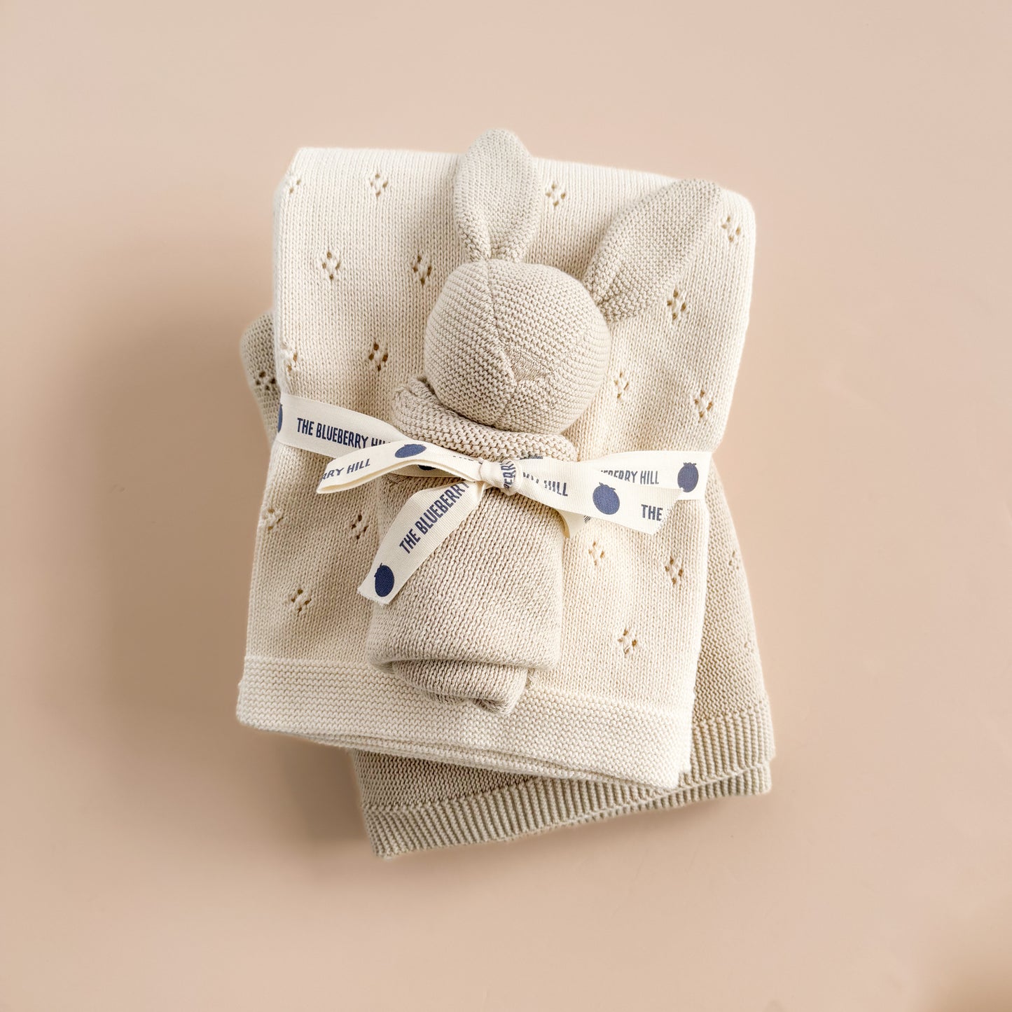 Pique Blanket & Bunny Lovey Gift Set, Birch | Organic Cotton