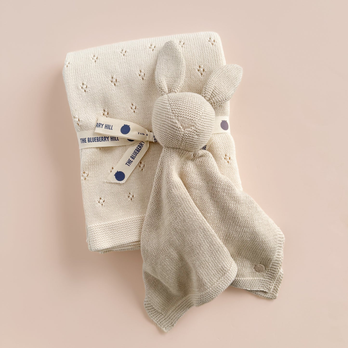 Pique Blanket & Bunny Lovey Gift Set, Birch | Organic Cotton