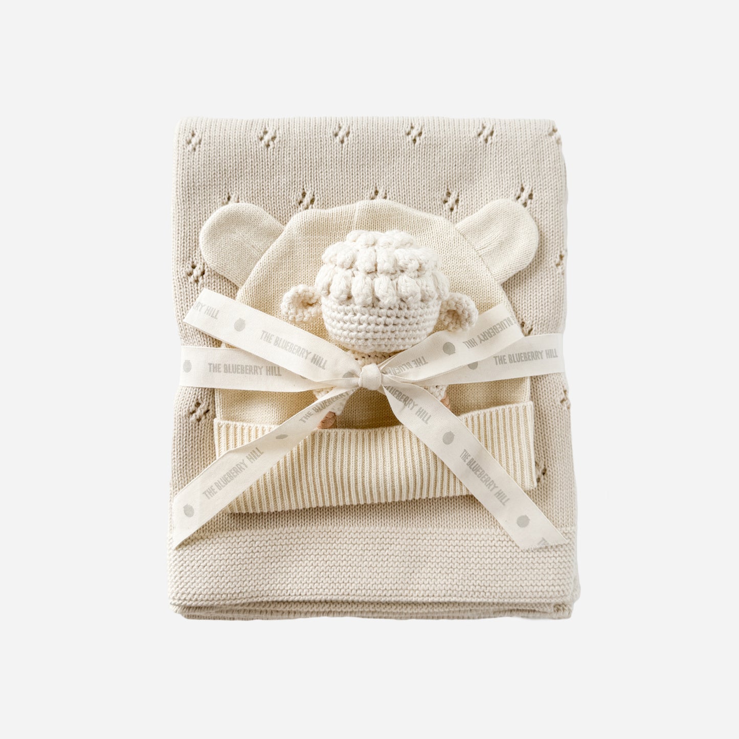Lamb Blanket Hat Teether Gift Set
