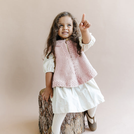 Poncho with hood, Pink