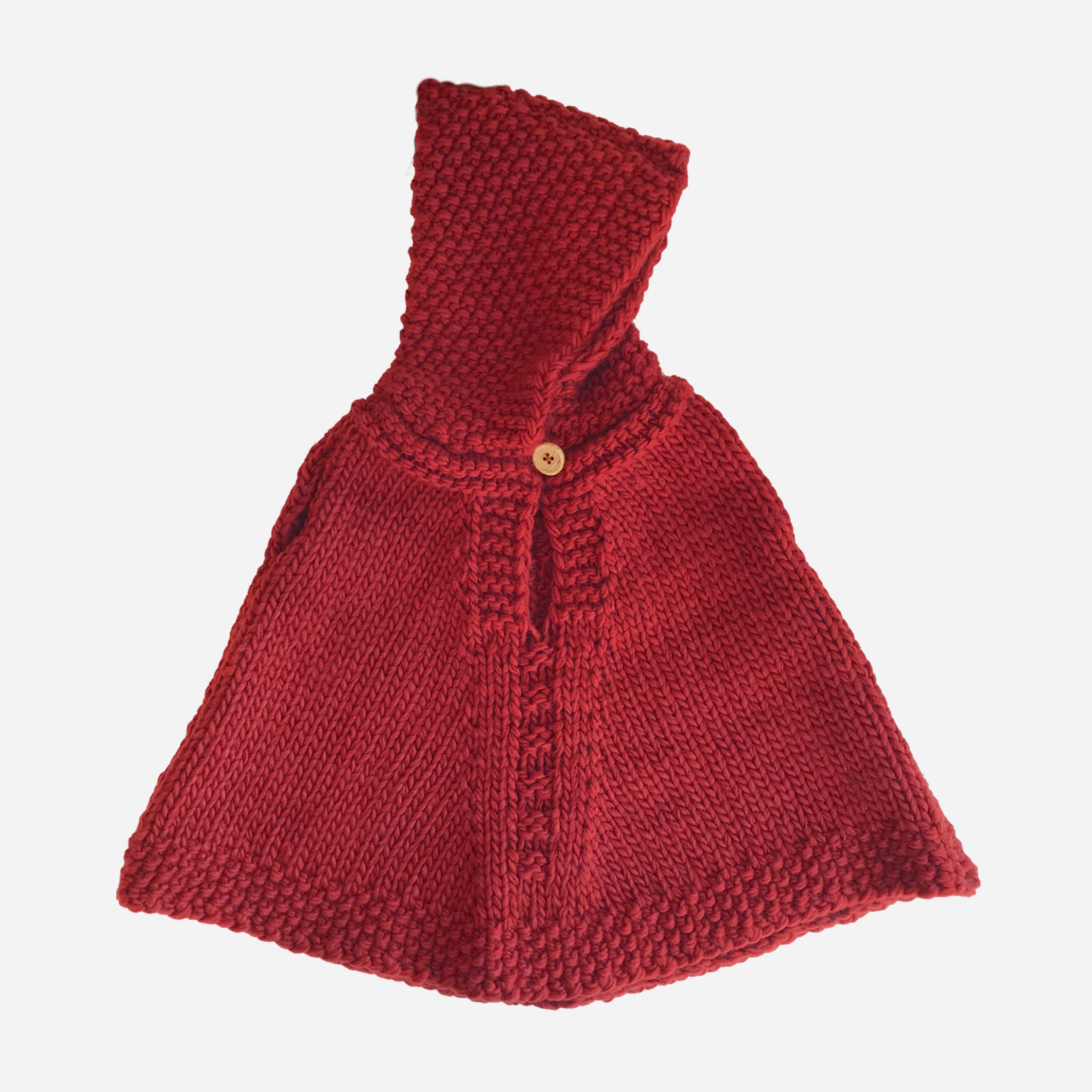 Hand-knit Toddler Hooded Poncho: Red Riding Hood, Halloween, Holiday