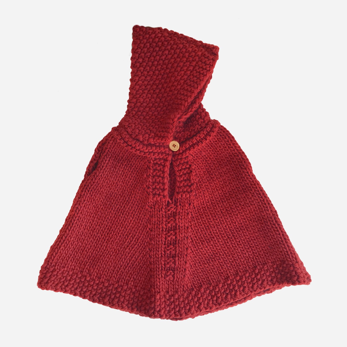 Poncho with hood, Red