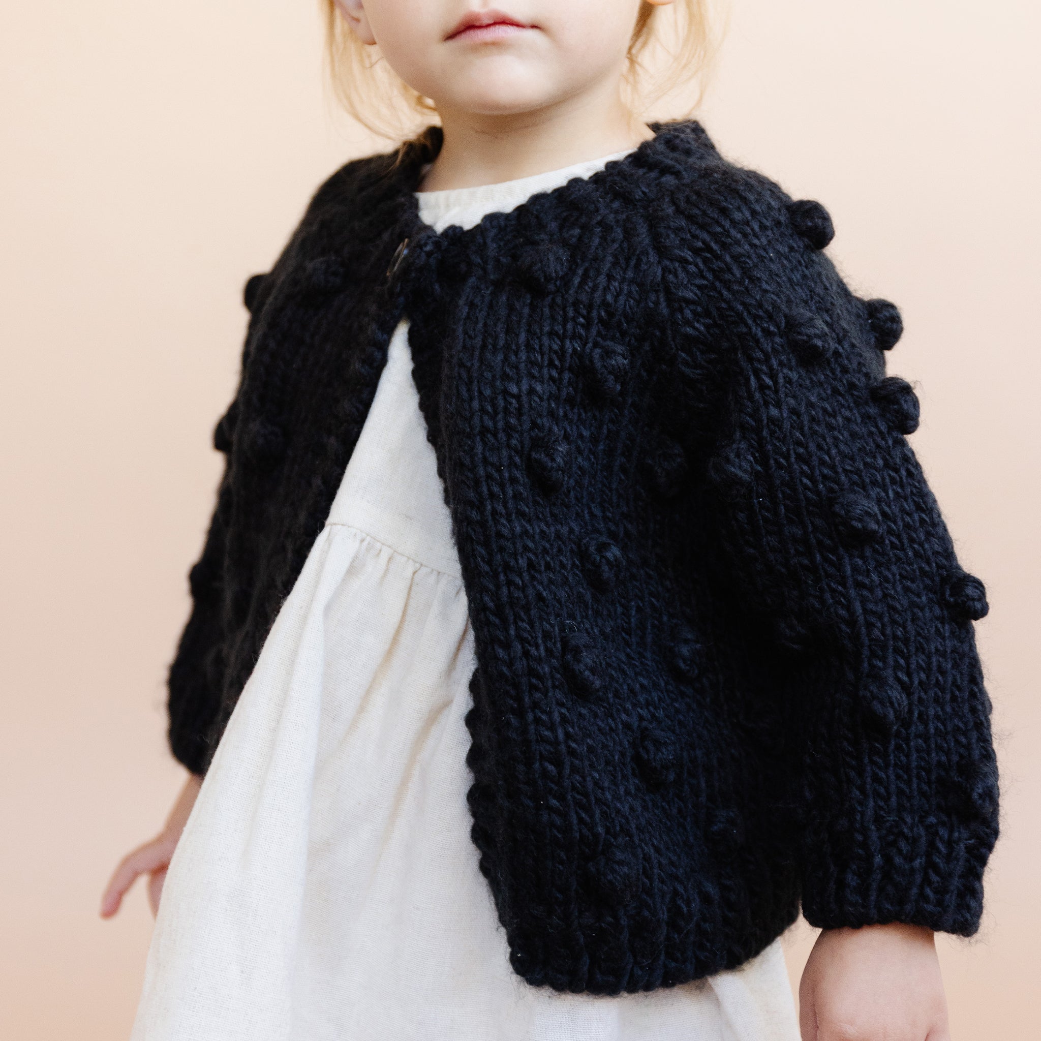 Popcorn Cardigan Black Baby Toddlers Fall Winter Halloween