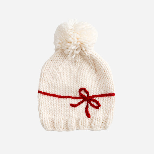 Present Hat, Cream/Red