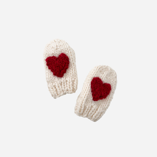 Heart Mittens, Red