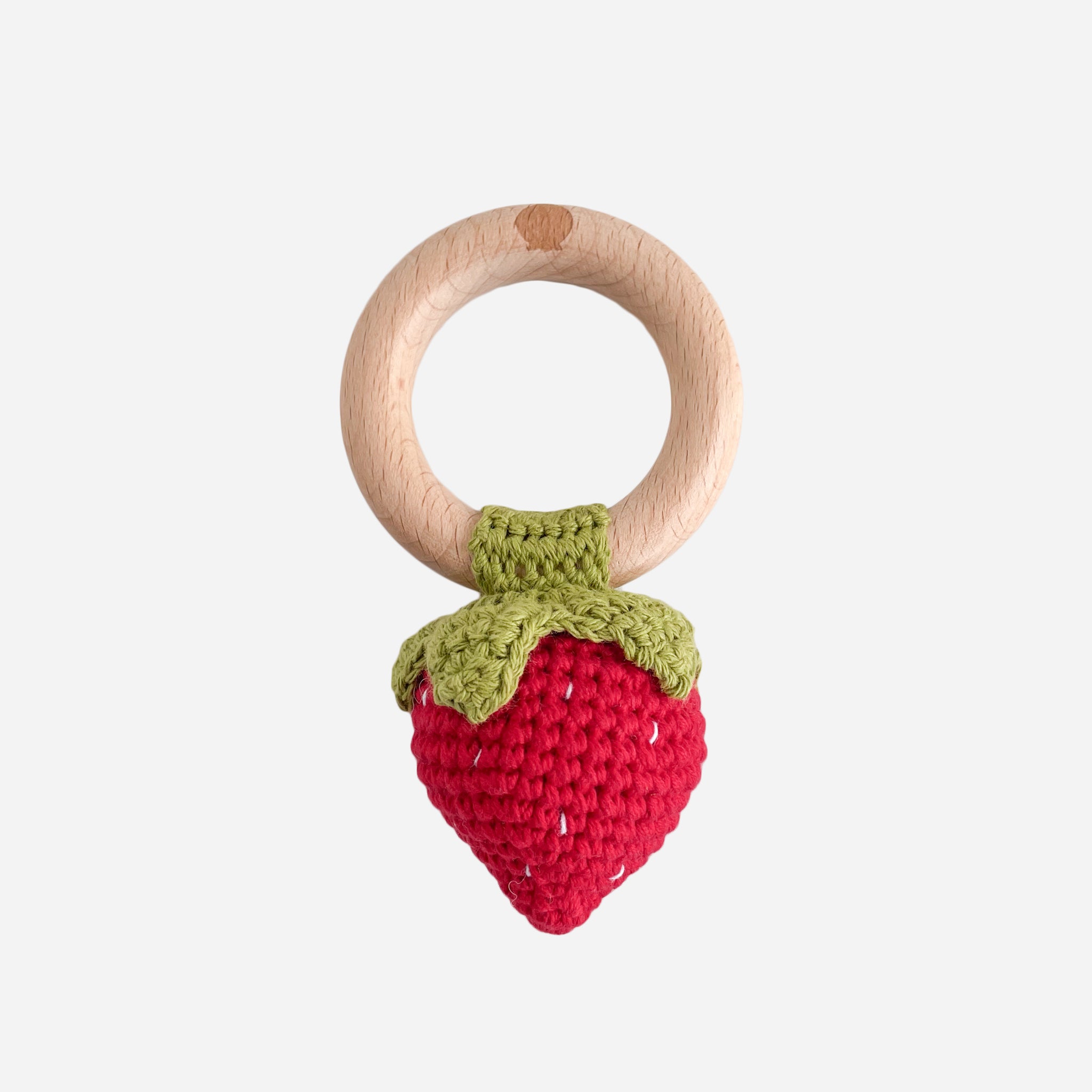 Cotton Crochet Baby Rattle Strawberry Red – The Blueberry Hill