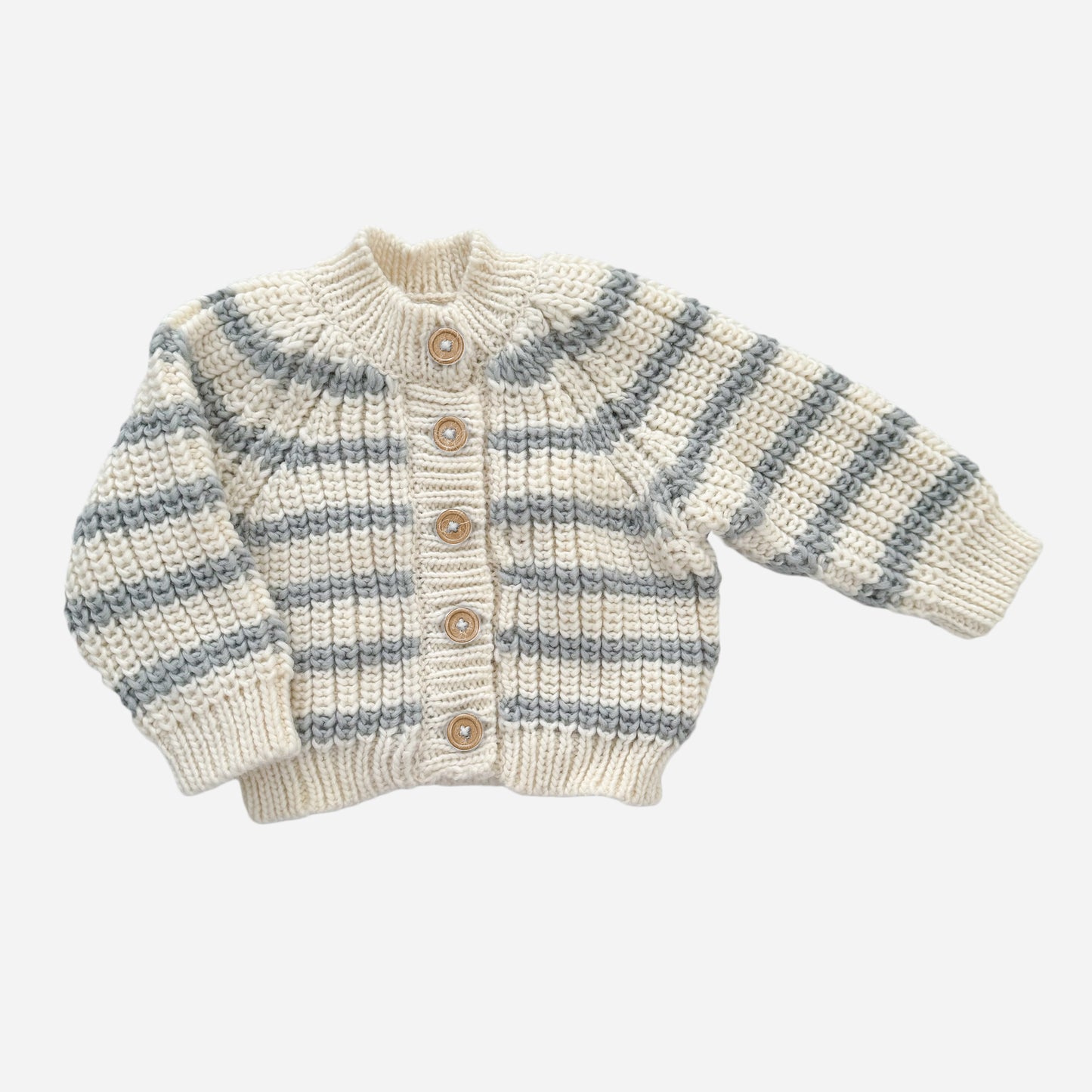 Rib Knit Stripe Cardigan, Bowie Grey