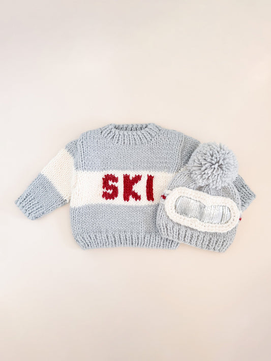 Ski Goggles Hat and Sweater Set - Bowie Grey