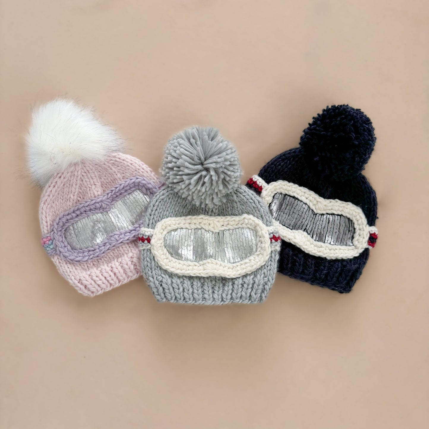 Hand-Knit Baby Ski Goggle Hat in Navy: Embrace Winter Adventures – The ...