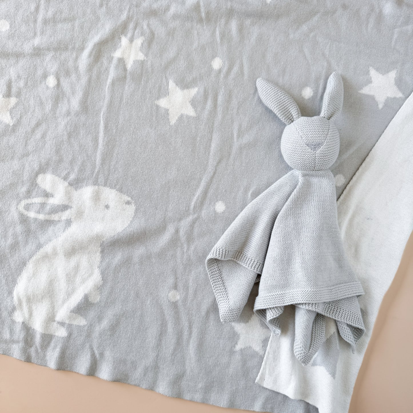 Organic Cotton Bunny Lovey, Grey