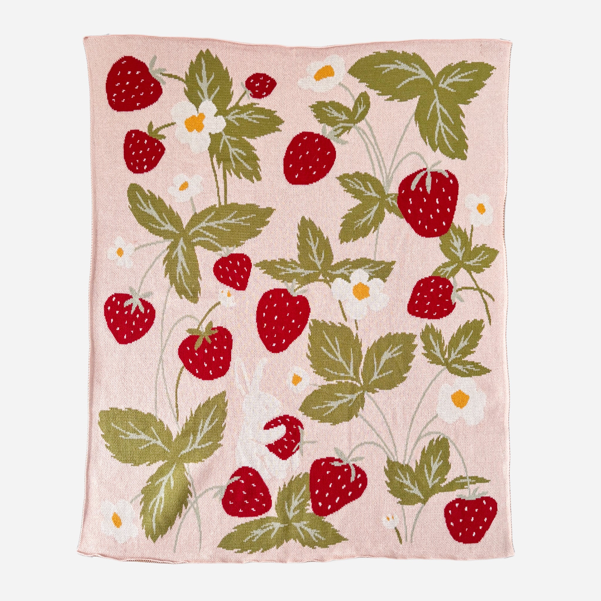 Strawberry Bunny Blanket | Organic Cotton Baby Gift – The