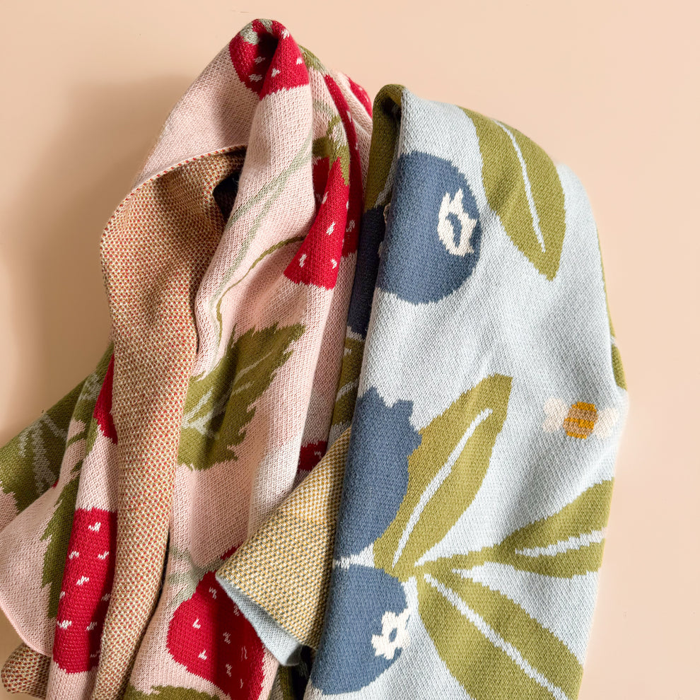 Organic Keepsake Blanket- Berry Meadow