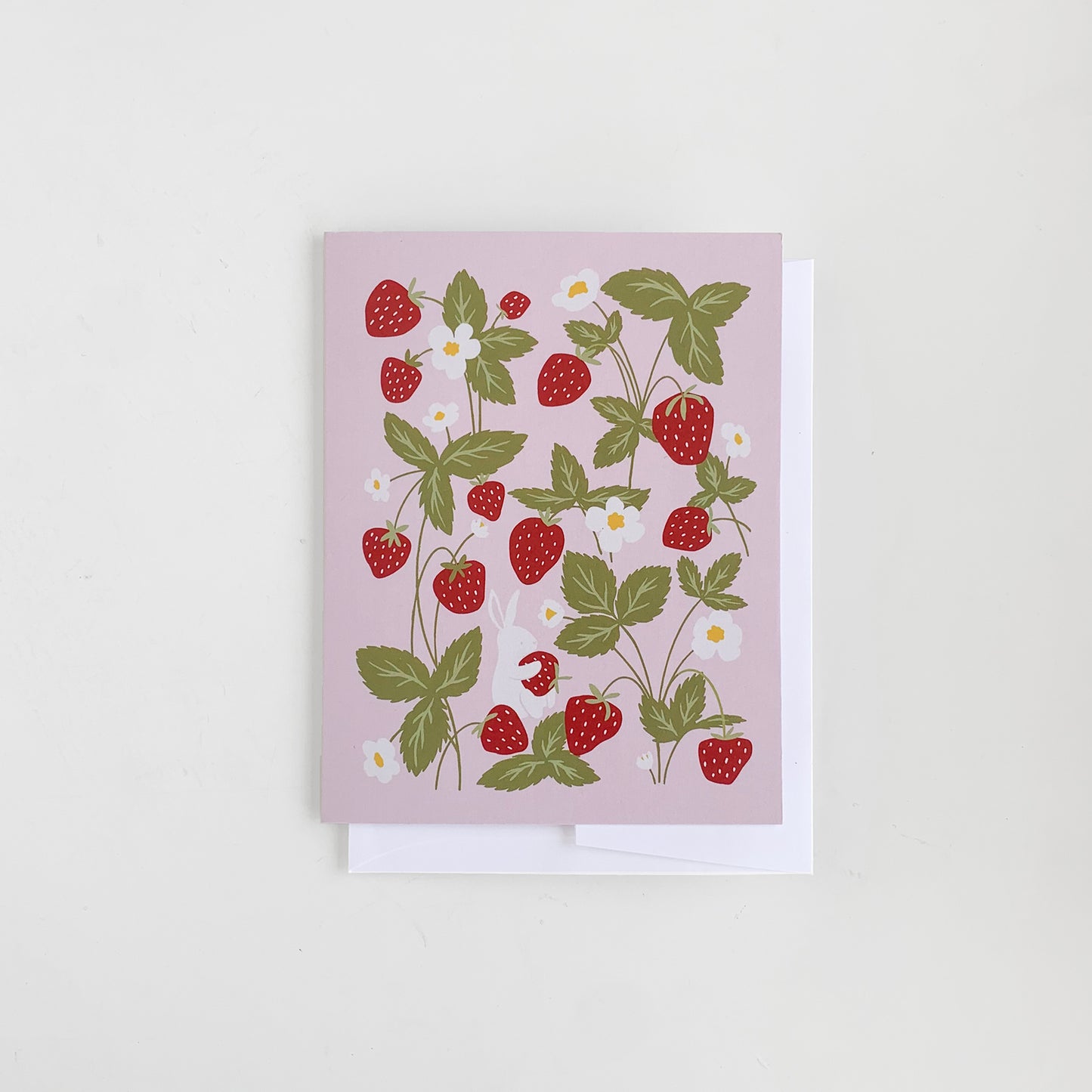Strawberry Bunny Greeting Card