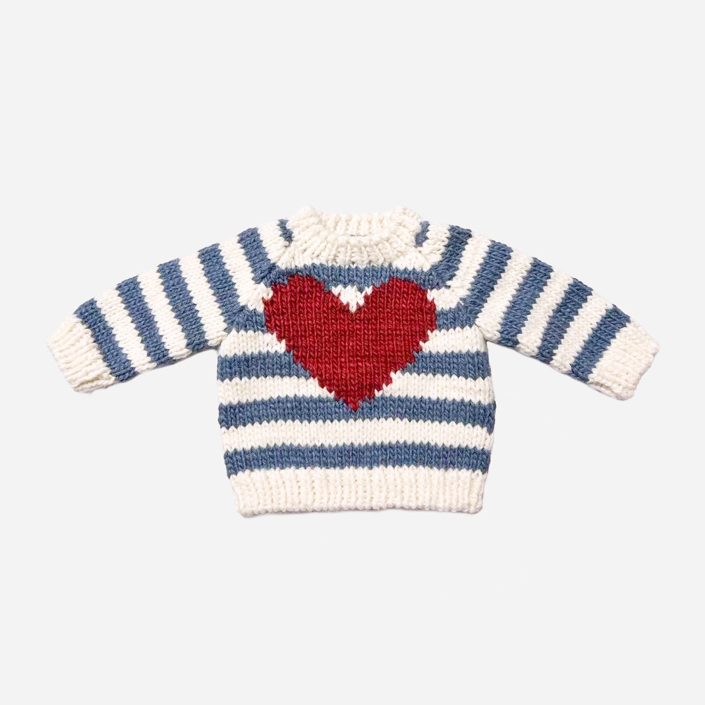 Stripe Big Heart Sweater