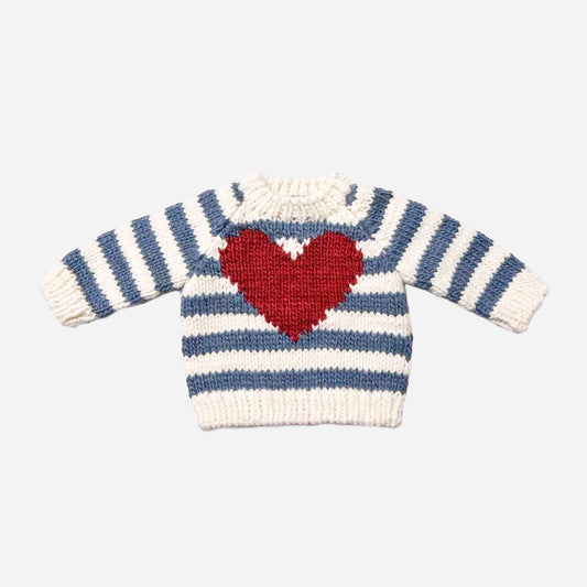 Stripe Big Heart Sweater