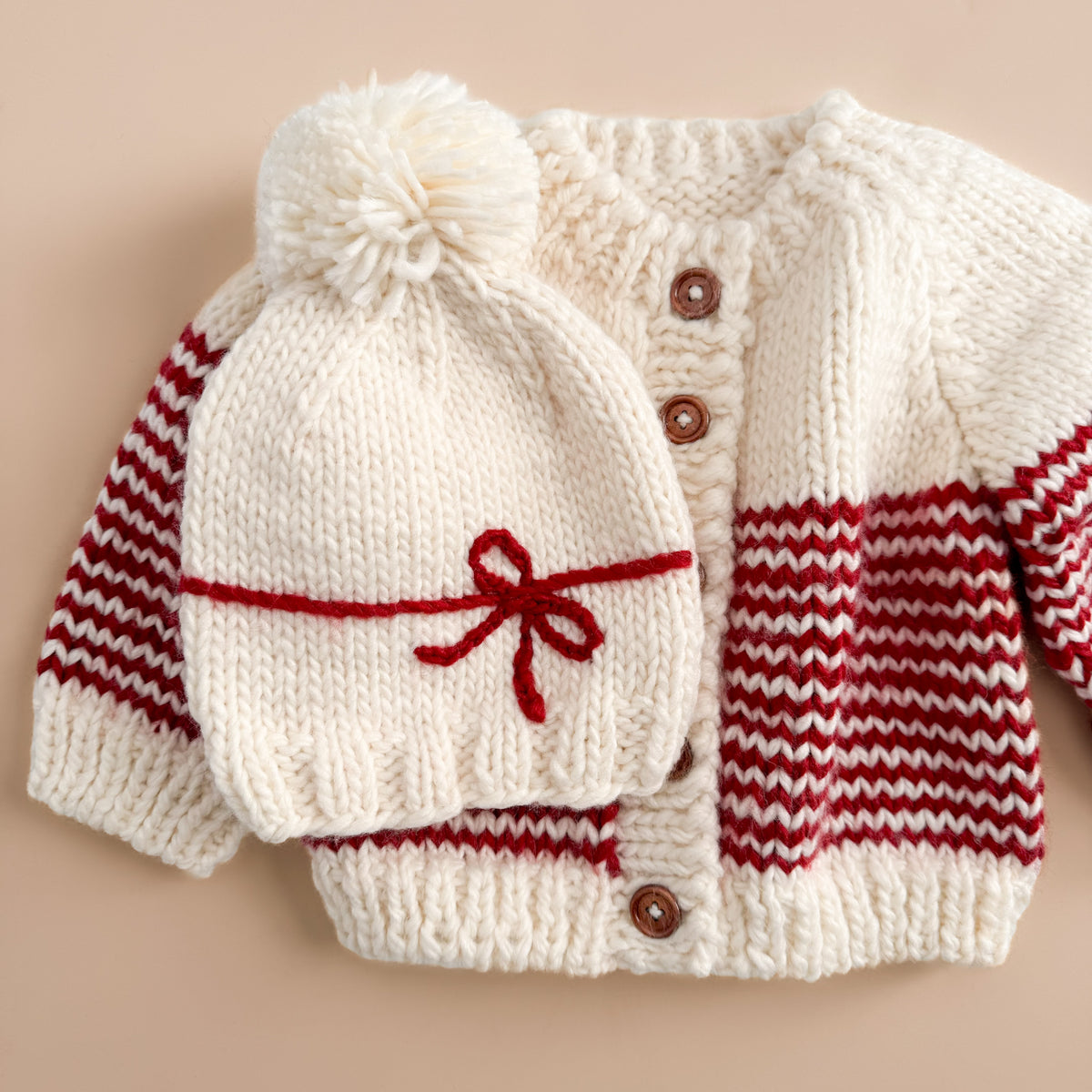 Present Hat in Cream/Red: Christmas and Holidays – The Blueberry Hill