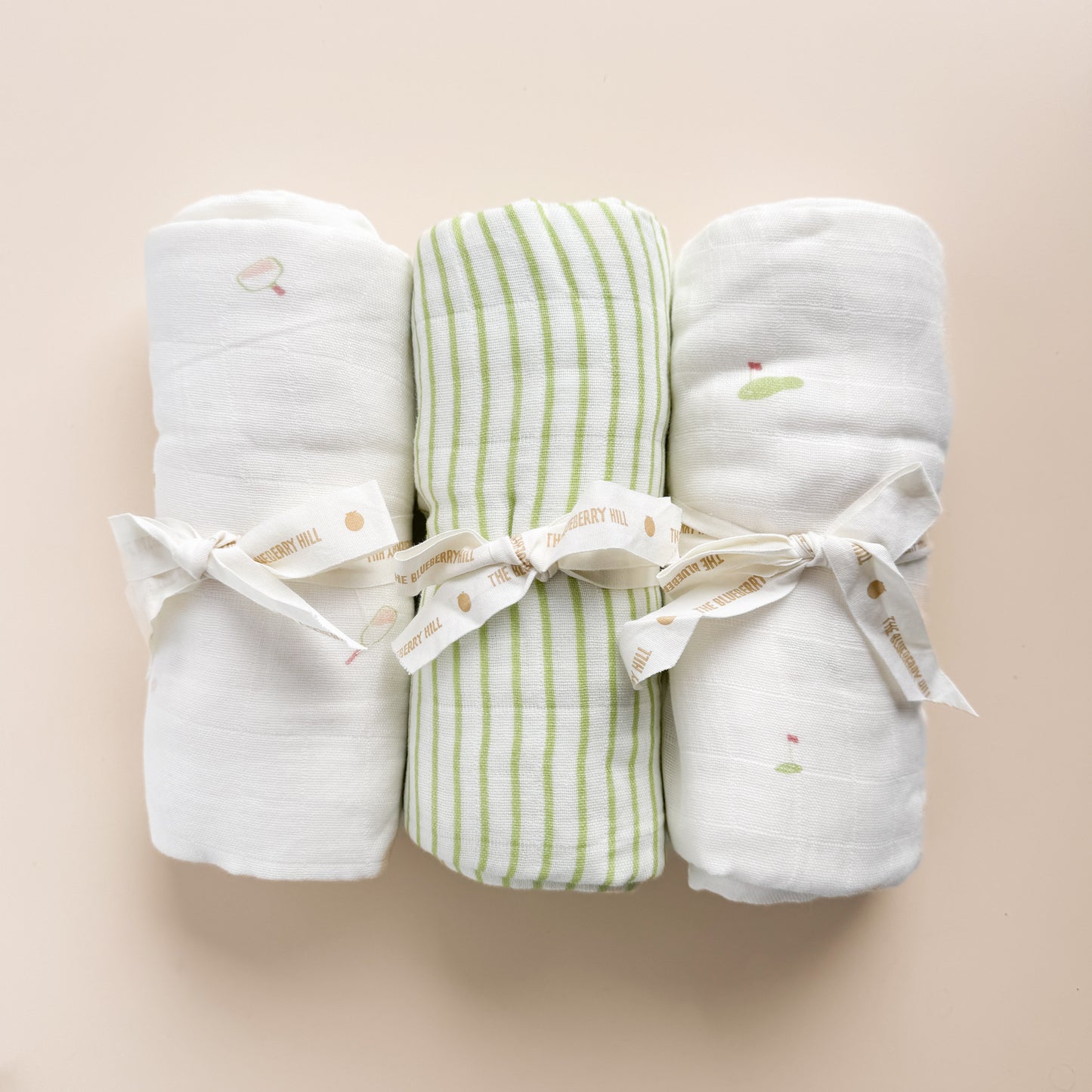 Organic Muslin Swaddle Set, Green