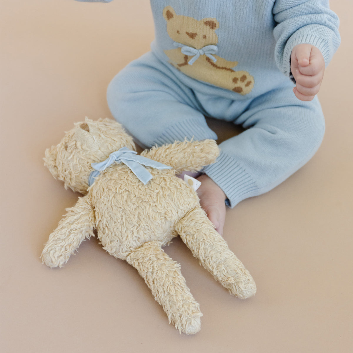 Harper Bear Plush Toy - Blue Bow