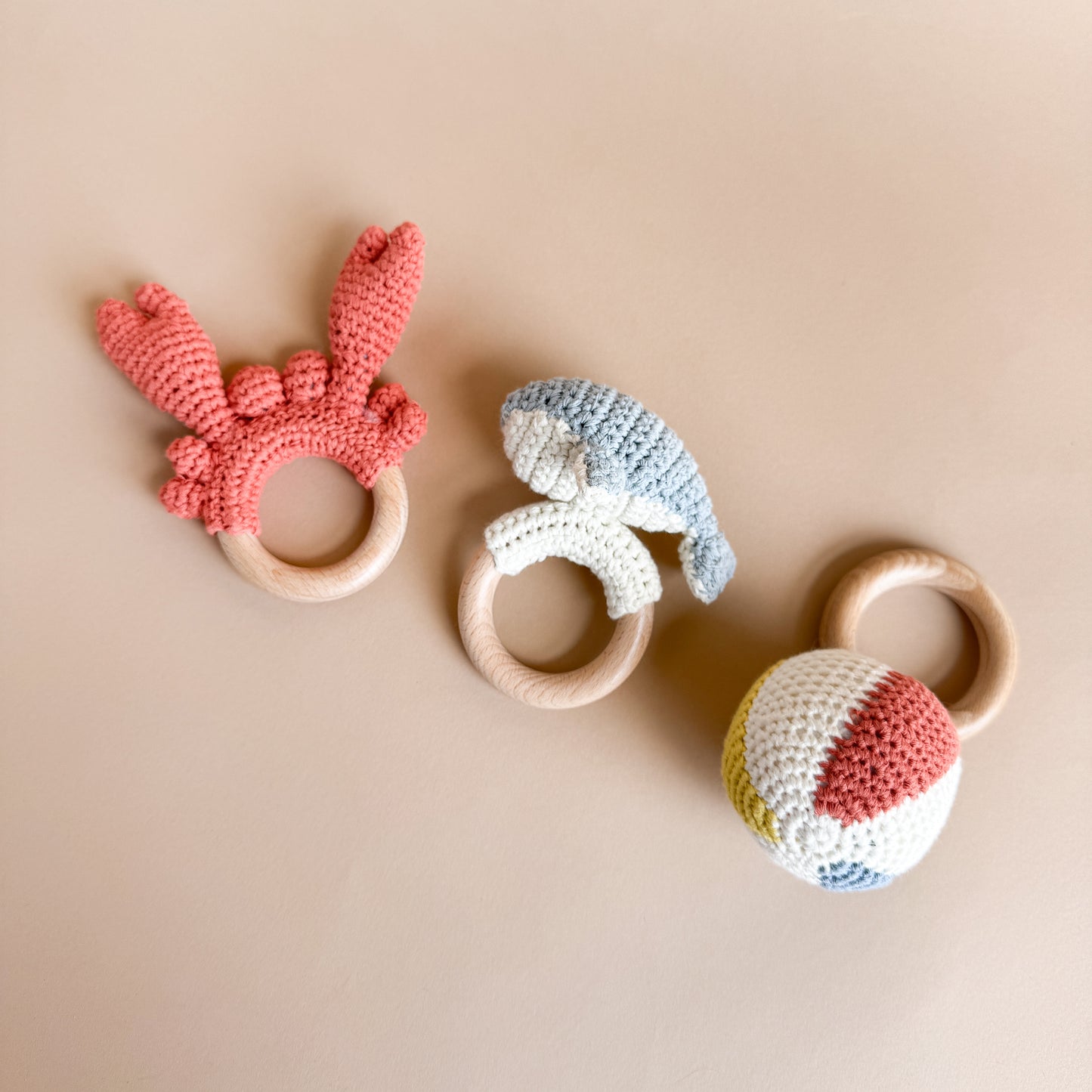 Cotton Crochet Rattle Teether Beach Ball