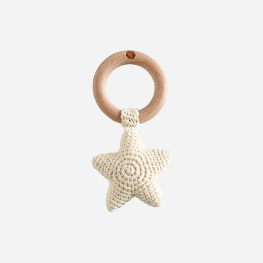 Cotton Crochet Rattle Teether Star